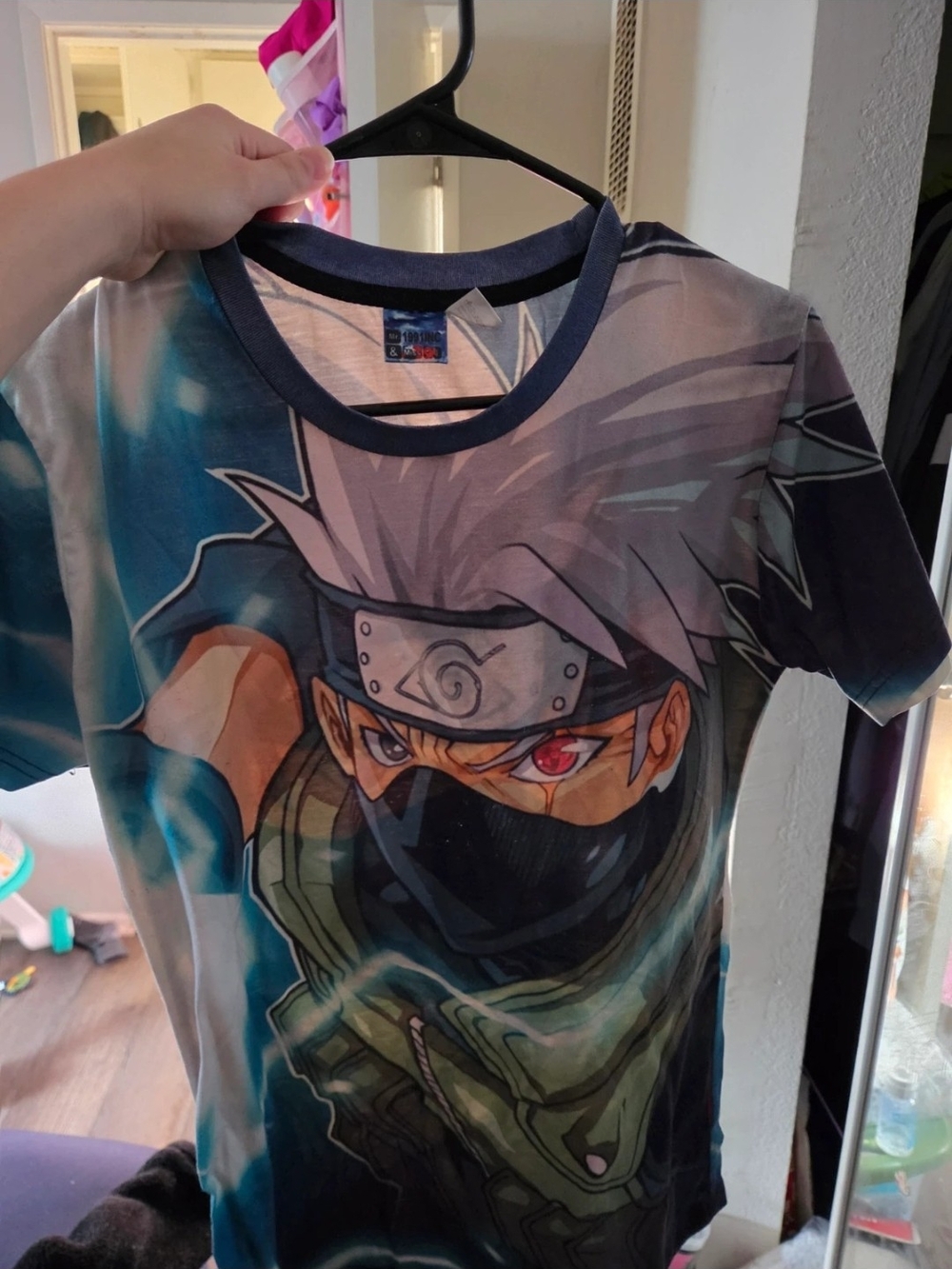 Kids Naruto Kakashi Graphic Short Sleeve Tee - Dark Blue
